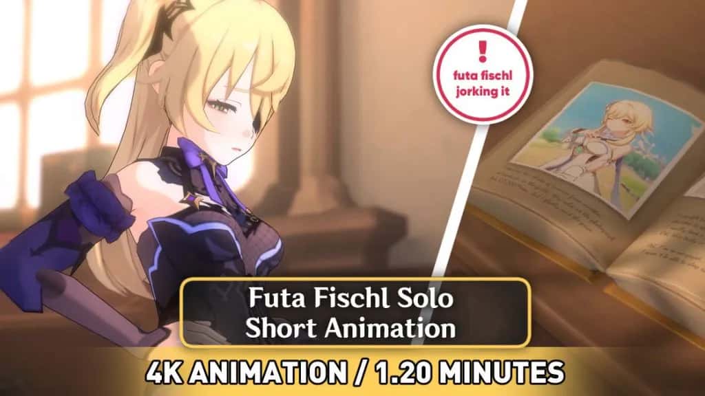 [PastaPaprika] Futa Fischl Solo SHORT ANIMATION (4K) | anime | 01:22